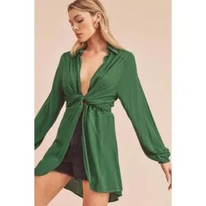Margot Top Open Tie Front Rayon Cardigan